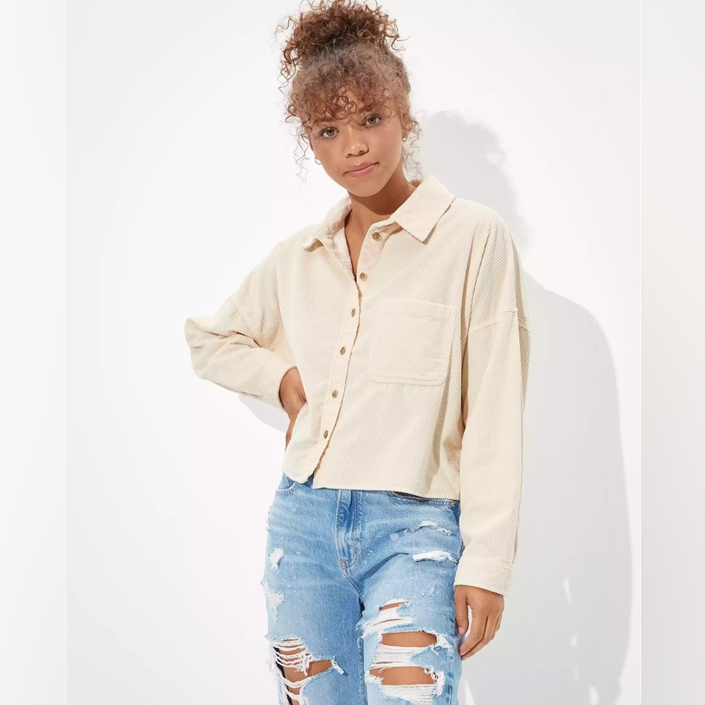 AE Cream Shacket Corduroy